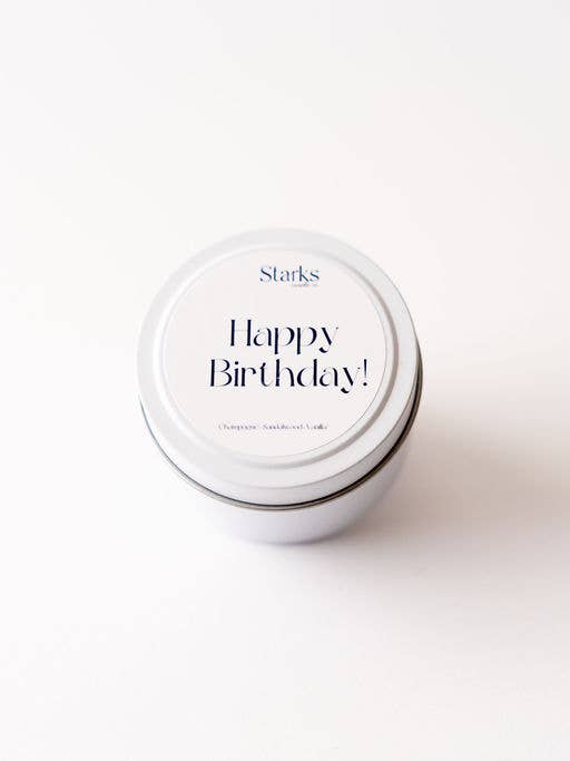 Happy Birthday Travel Tin for wholesale by Starks candle co.