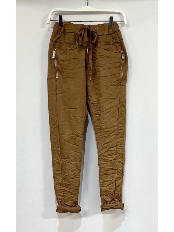 VENTI6 - Wholesale Lounge Sweatpants/Joggers - Women's - PINSTRIPE COTTON BLEND CRINKLE JOGGER (80180)4