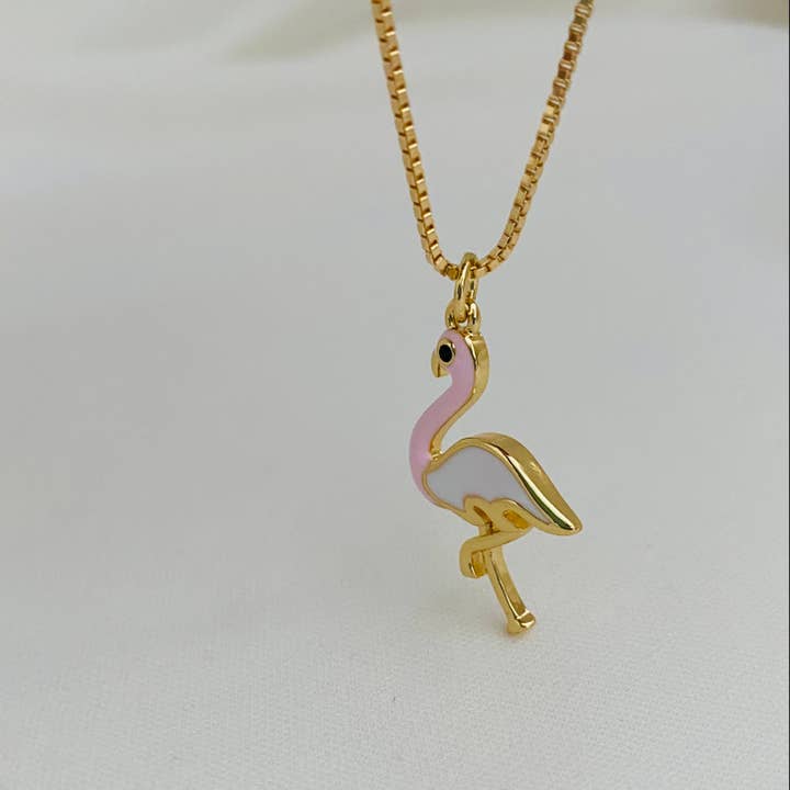 Flamingo Necklace, Animal Necklace, Flamingo Jewelry for wholesale by Housegoldjewelry