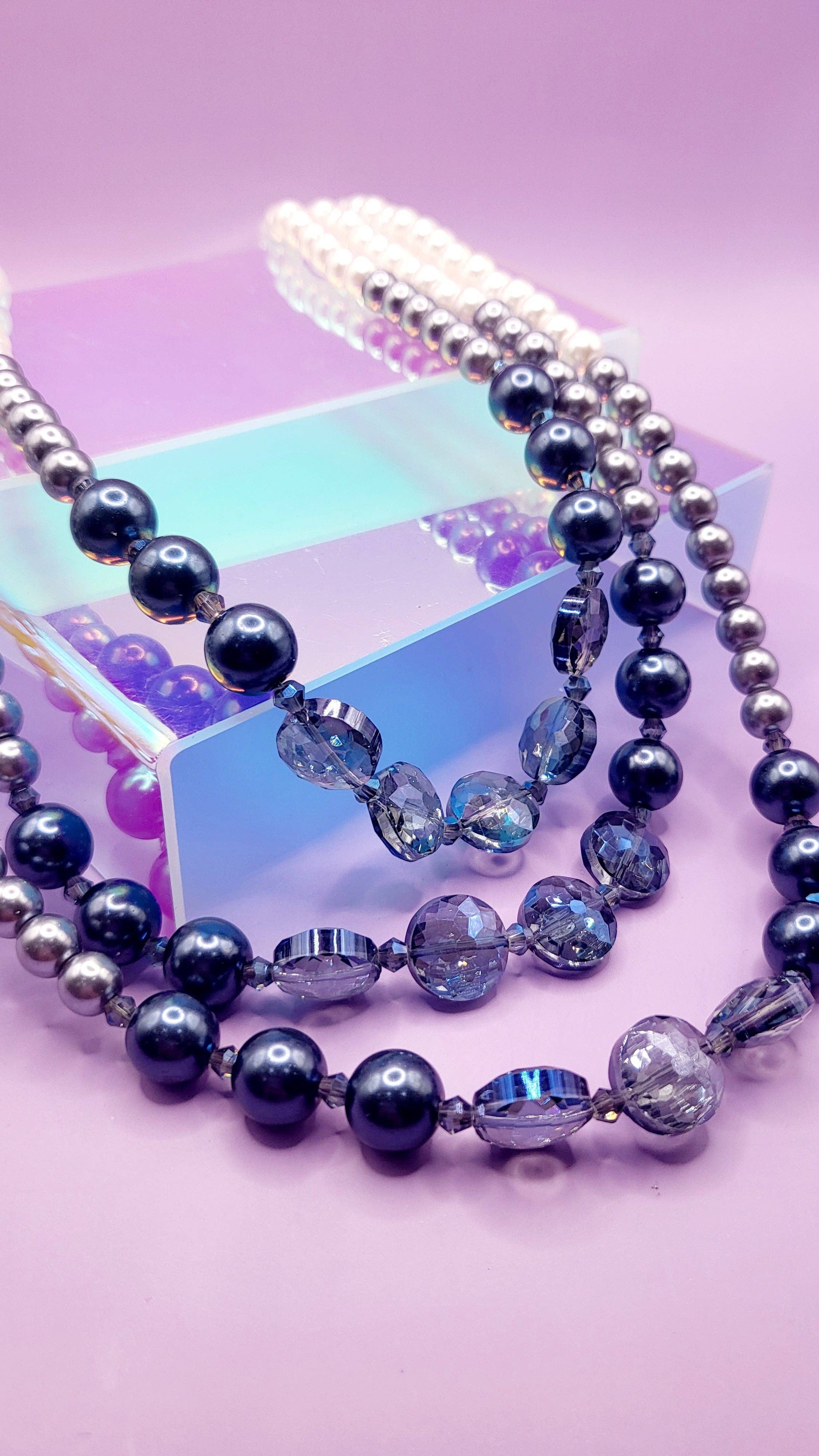 Arya Jewellery Wholesale - Wholesale Jewelry Set - Shiny Pearl Multi Layer Necklace & Earrings5