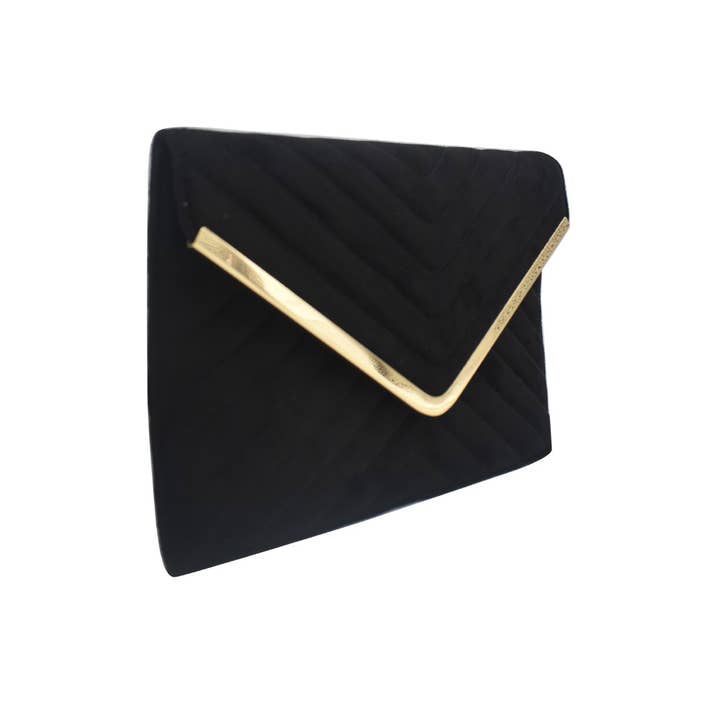 Belle Trading Ltd – wholesale Clutch bag – women's – Penny Gold Edge Quilted Envelope Clutch Bag