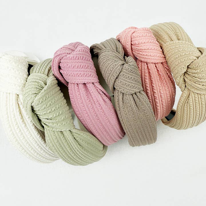 MIX COLOR Ribbed Knotted Headband for wholesale on Faire