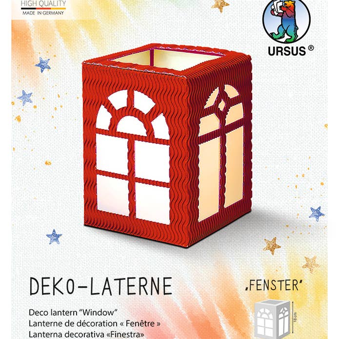 Decorative Lantern "Window", ruby red for wholesale by URSUS® / Buntpapierfabrik Ludwig Bähr GmbH & Co. KG