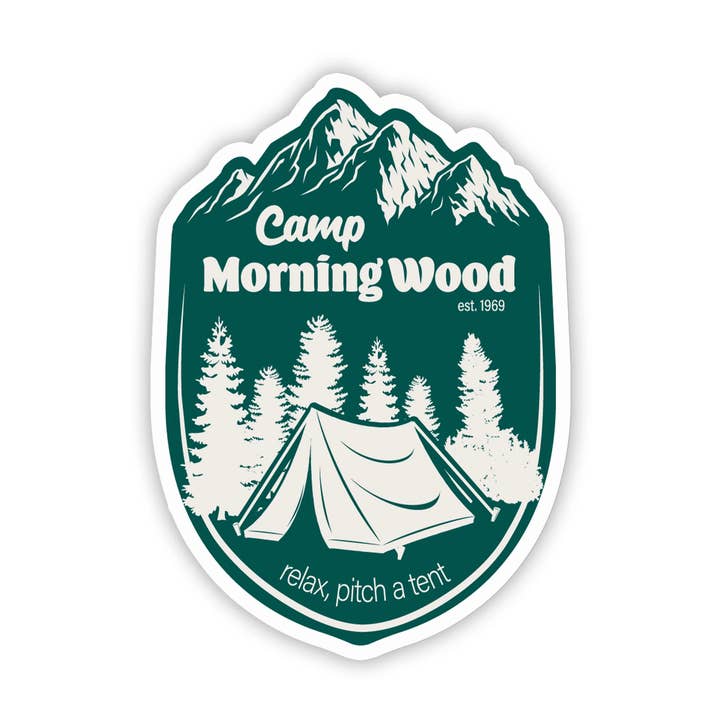 Camp Morning Wood Vinyl Sticker 10 Pack for wholesale by Twisted Wares