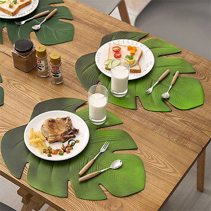 Fennco Styles - Vente Sets de table - Napperon vert Monstera Leaf 14,5 x 18 pouces