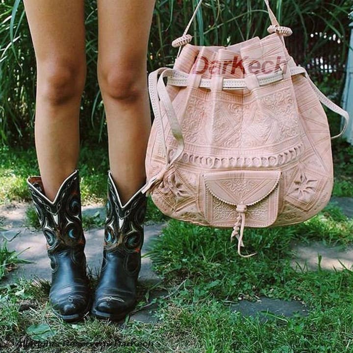 woman leather bag, roomy Boho shoulder bag for wholesale by DarKech