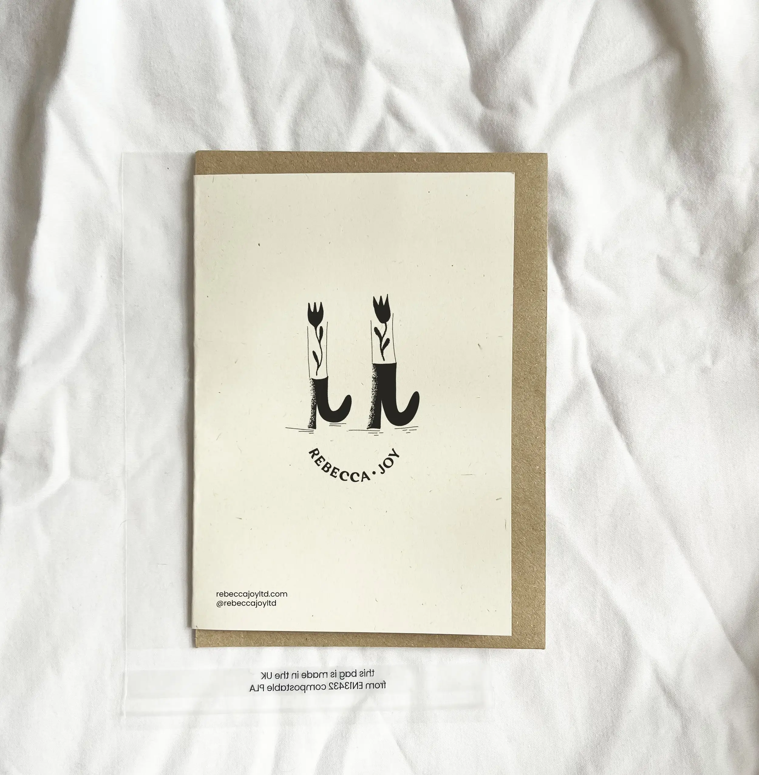 Rebecca Joy Ltd - Vente Cartes de Noël - 'Noël Cupidité' | Folk | Confortable | Drôle | Carte de Vœux A61