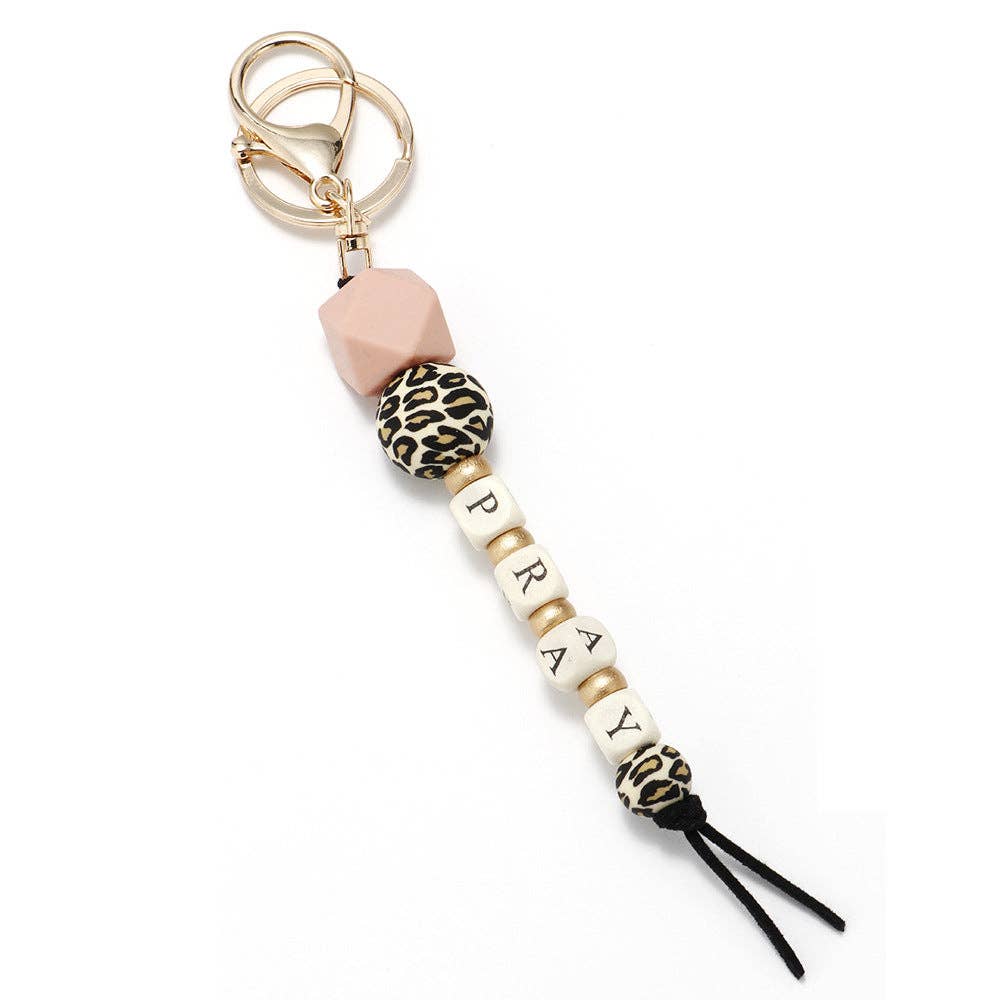 Mio Queena – wholesale Keychain – Women's – Silicone Wooden Letter Beaded Keychain7