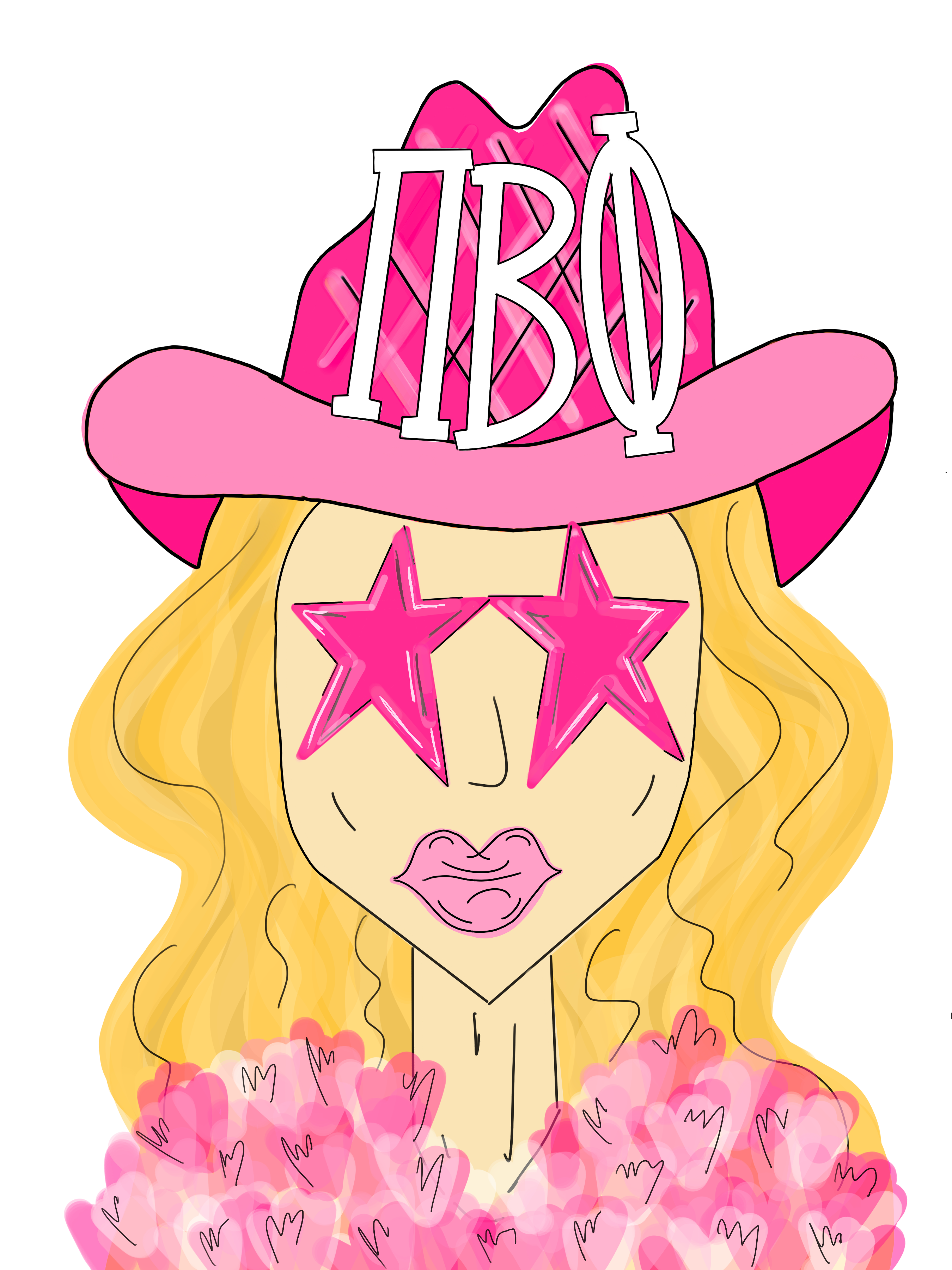 Made By Marissa Art - Vendita all'ingrosso Adesivo - Pi Beta Phi - Cowgirl Funky Rosa - ADESIVO Sorority0