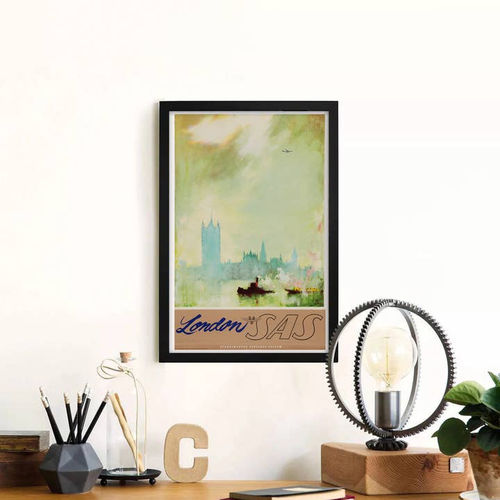 The Curious Desk - Venta al por mayor Pósteres - Londres — Impresión de póster SAS Vintage Travel