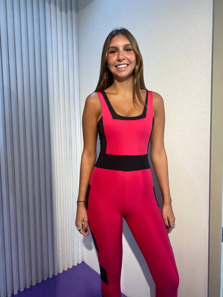 ENTERIZO/FUCHSIA ET NOIR pour la vente par Diamond Activewear