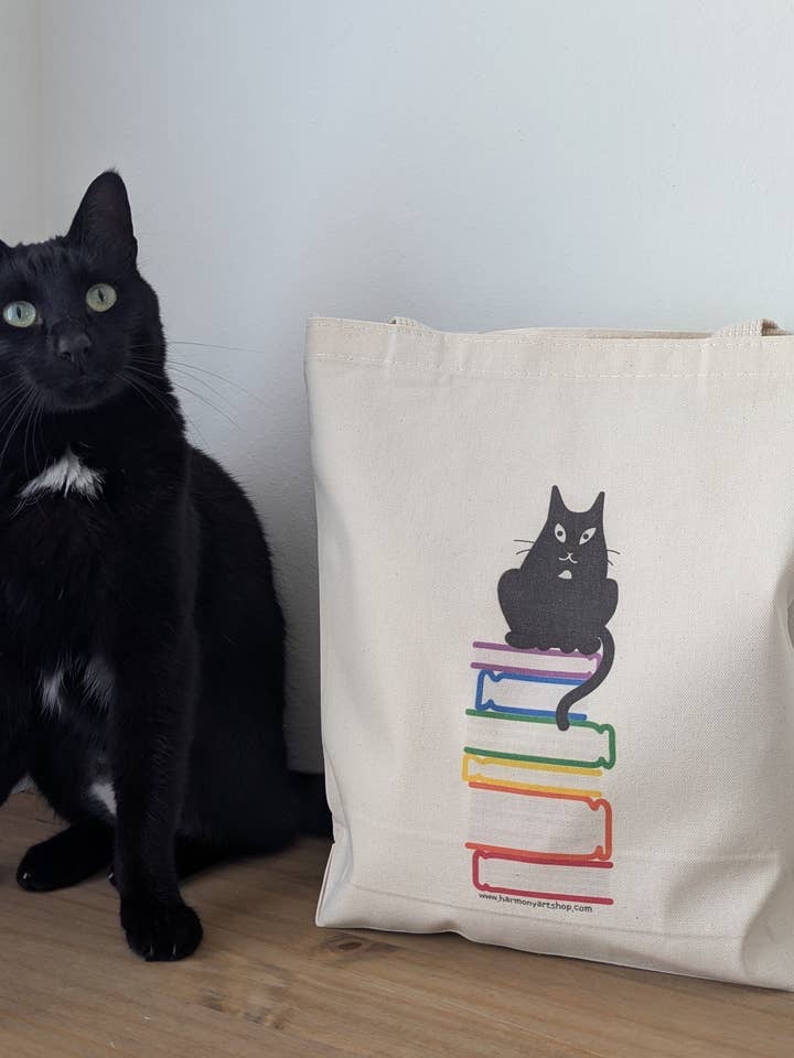 Chip's Reading Rainbow tote bag for wholesale by Harmony Art Shop