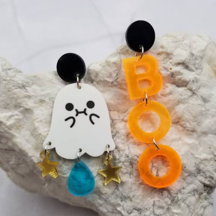 The Pretty Jewellery - Vendita all'ingrosso Orecchini pendenti - Orecchino pendente Boo Ghost di Halloween0