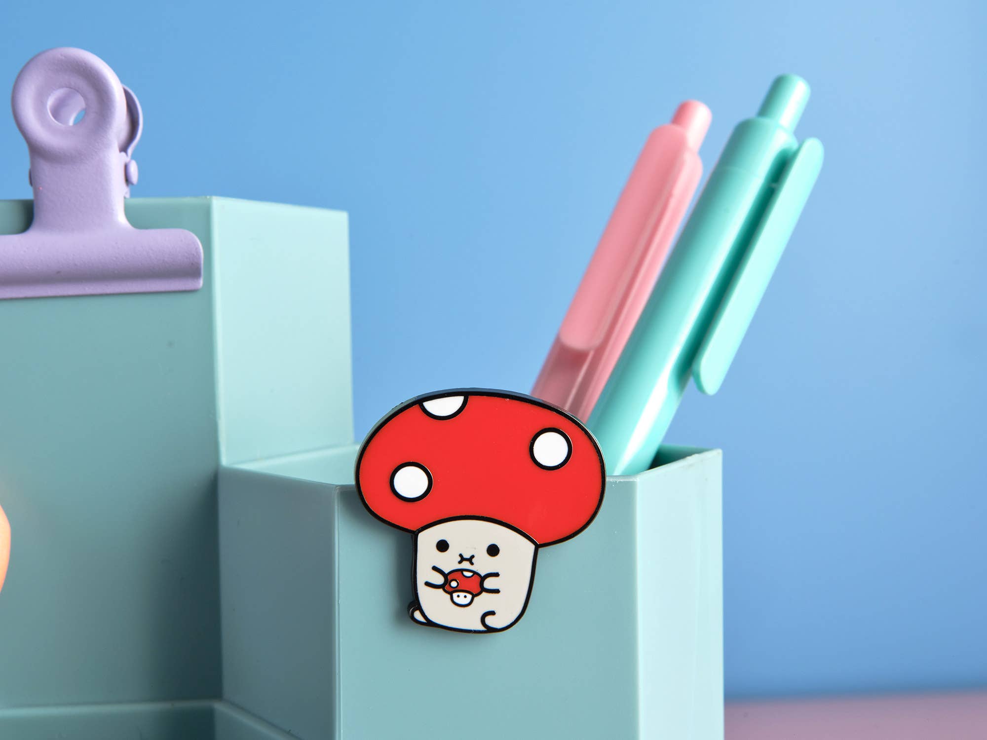 Noodoll - Wholesale Lapel Pin/Button - Enamel Pin - Ricemogu Red Mushroom2