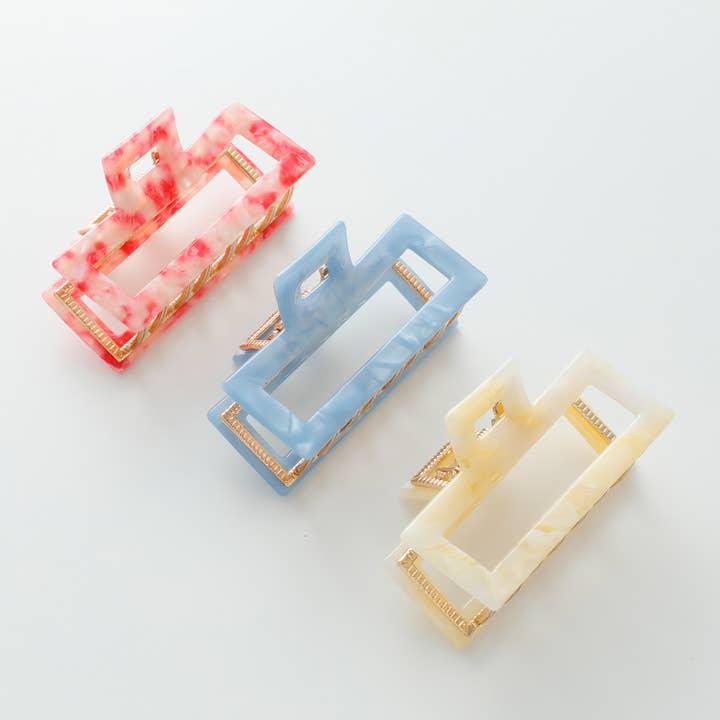 Assortito Isla Boardwalk | Fermaglio in metallo a forma di rettangolo cavo medio in vendita all'ingrosso su Faire1