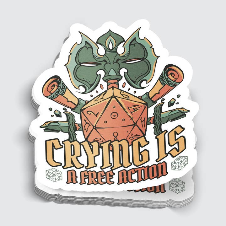 Crying Is A Free Action-RPG-Aufkleber, 7,6 cm für den Großhandel von Mimic Gaming Co
