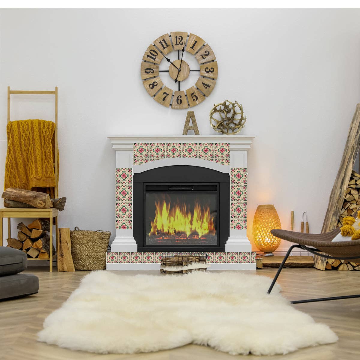 Mi Alma LLC - Wholesale Wall Tile - Floral Vintage Colorful Retro Design Multicolor beautiful backsplash Model - L802