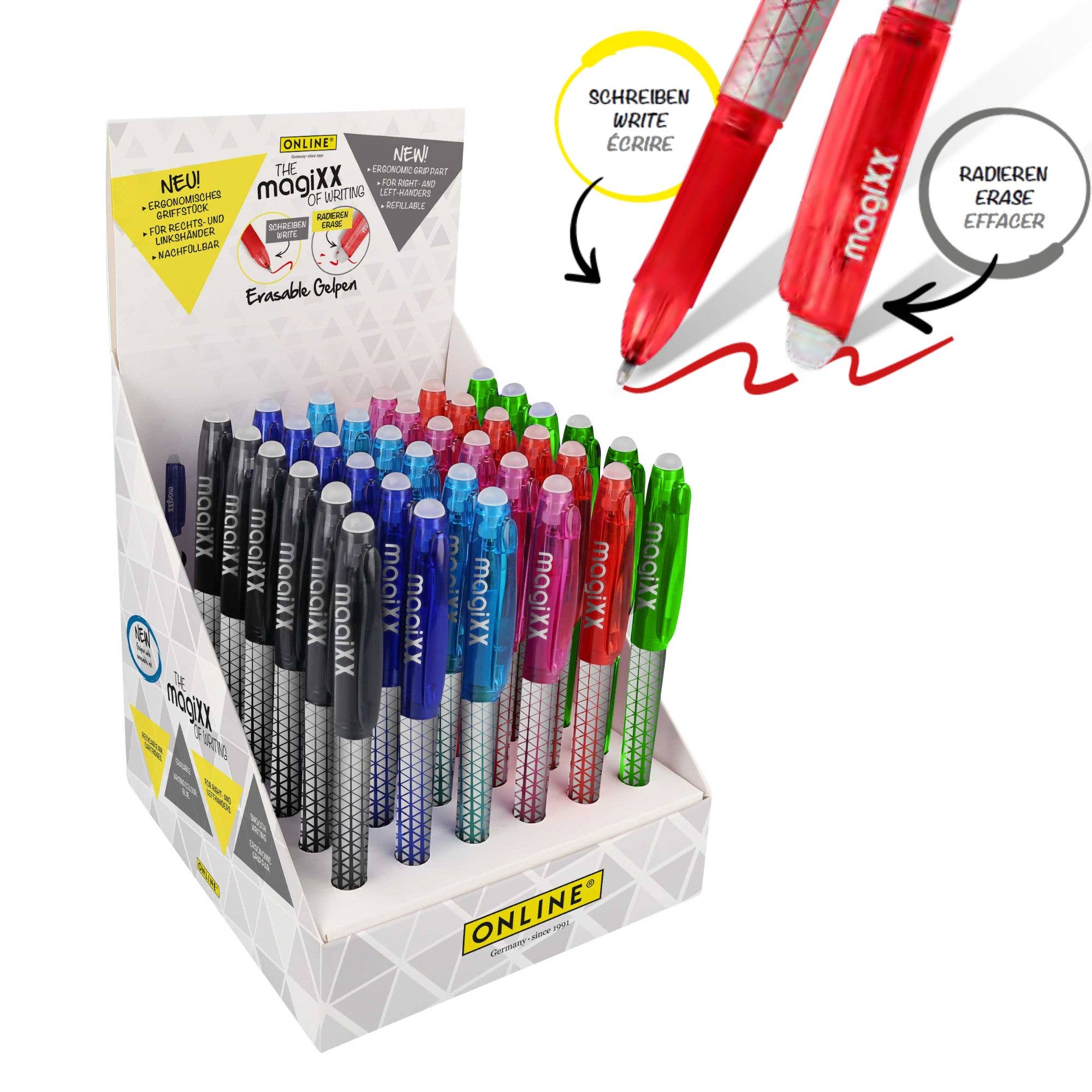ONLINE Schreibgeräte GmbH – wholesale Pen – 36 x erasable Gelpens magiXX Classic colored in display0