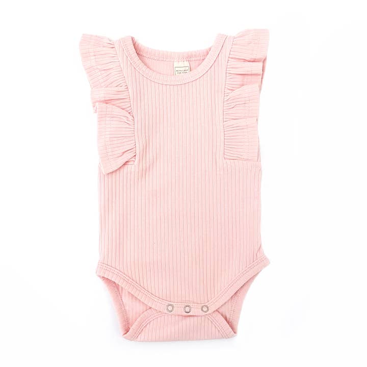 Shimmy Wide Rib Linne Oniesie/Top - FAIRY FLOSS för wholesale av With Love for Kids