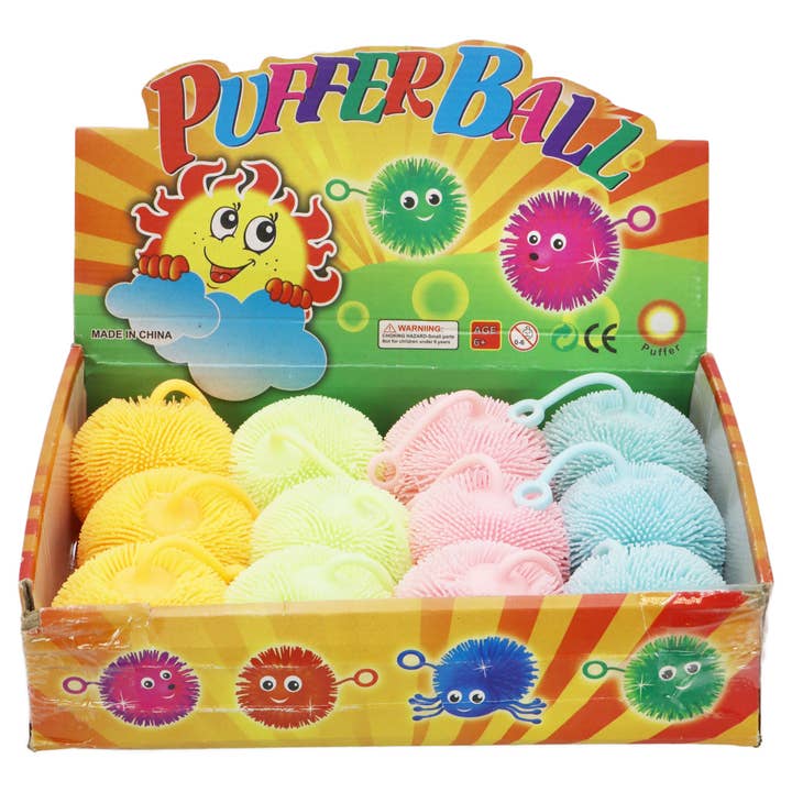 Cap Zone – wholesale Squishy toy – Kids & Baby – Pastel Spiky Puffer LED Yo-Yo Return Ball Toy1