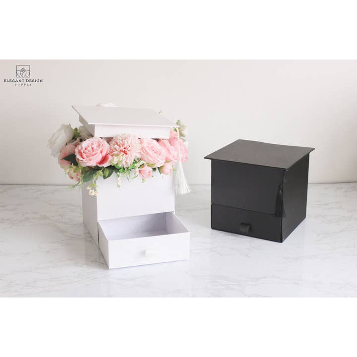 Elegant Design Supply - Wholesale Gift Box - Square Graduation Hat Flower Box with Drawer