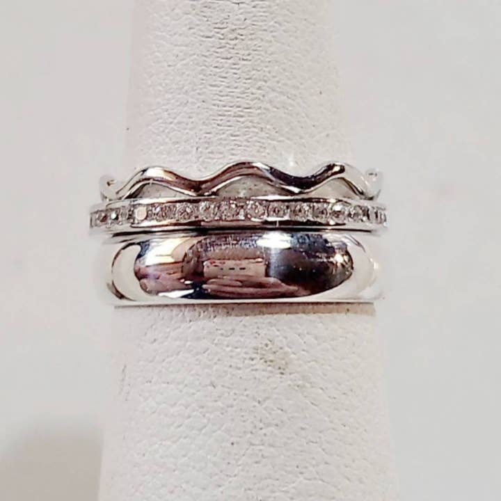 CALIFORNIA TOE RINGS - Wholesale Band/Stacked Ring - Toe Ring, Toe Rings , Sterling Silver Toe Rings, Stacked Toe Rings, Clear Crystal Eternity Band, Plain Wedding Band, Pinky Ring, Size 45