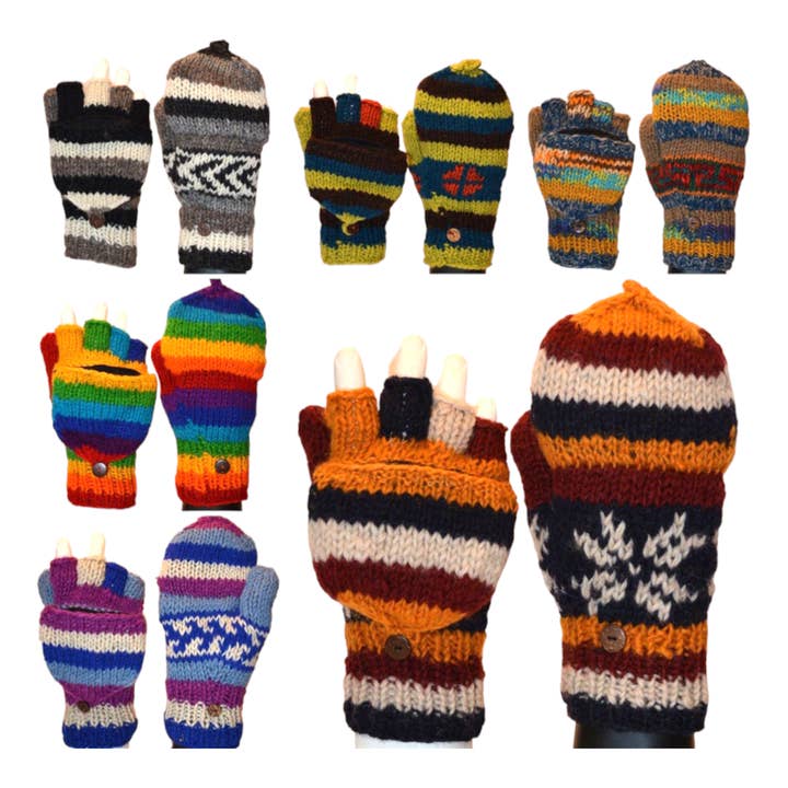 Mitaine en laine YWM-12 avec couverture et doublure polaire gants pour la vente par Kala Imports LLC