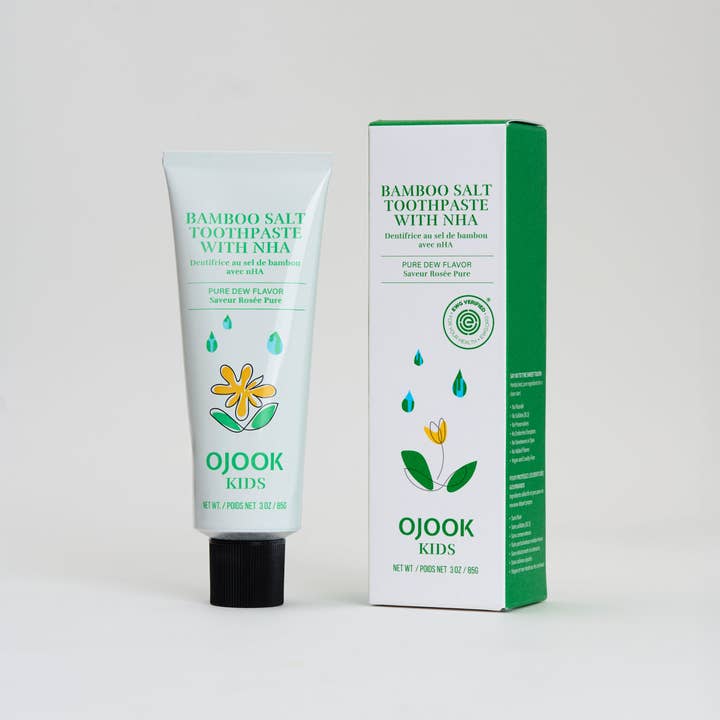 OJOOK - Wholesale Toothpaste - Kids Bamboo Salt Toothpaste with nHA - Pure Dew (2 sizes)7