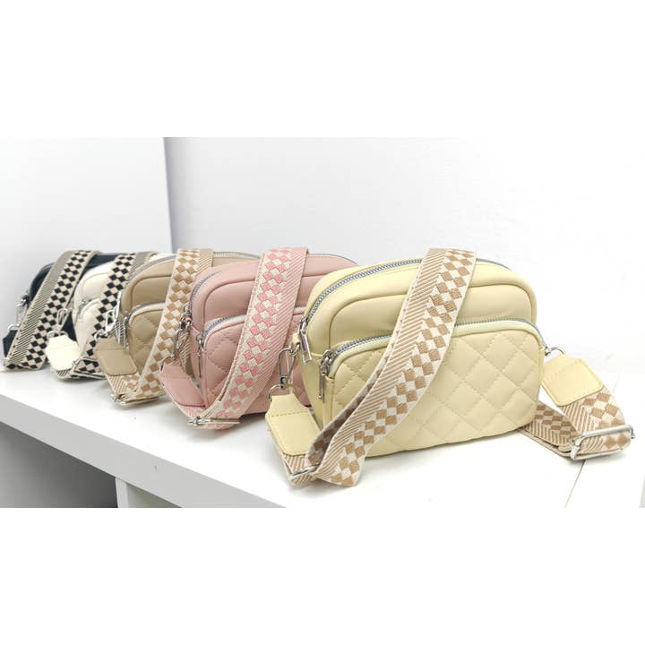 Superbia – wholesale Crossbody bag – Women's – Small Double Zipper Quilted Cross Body Shoulder Canvas Strap22