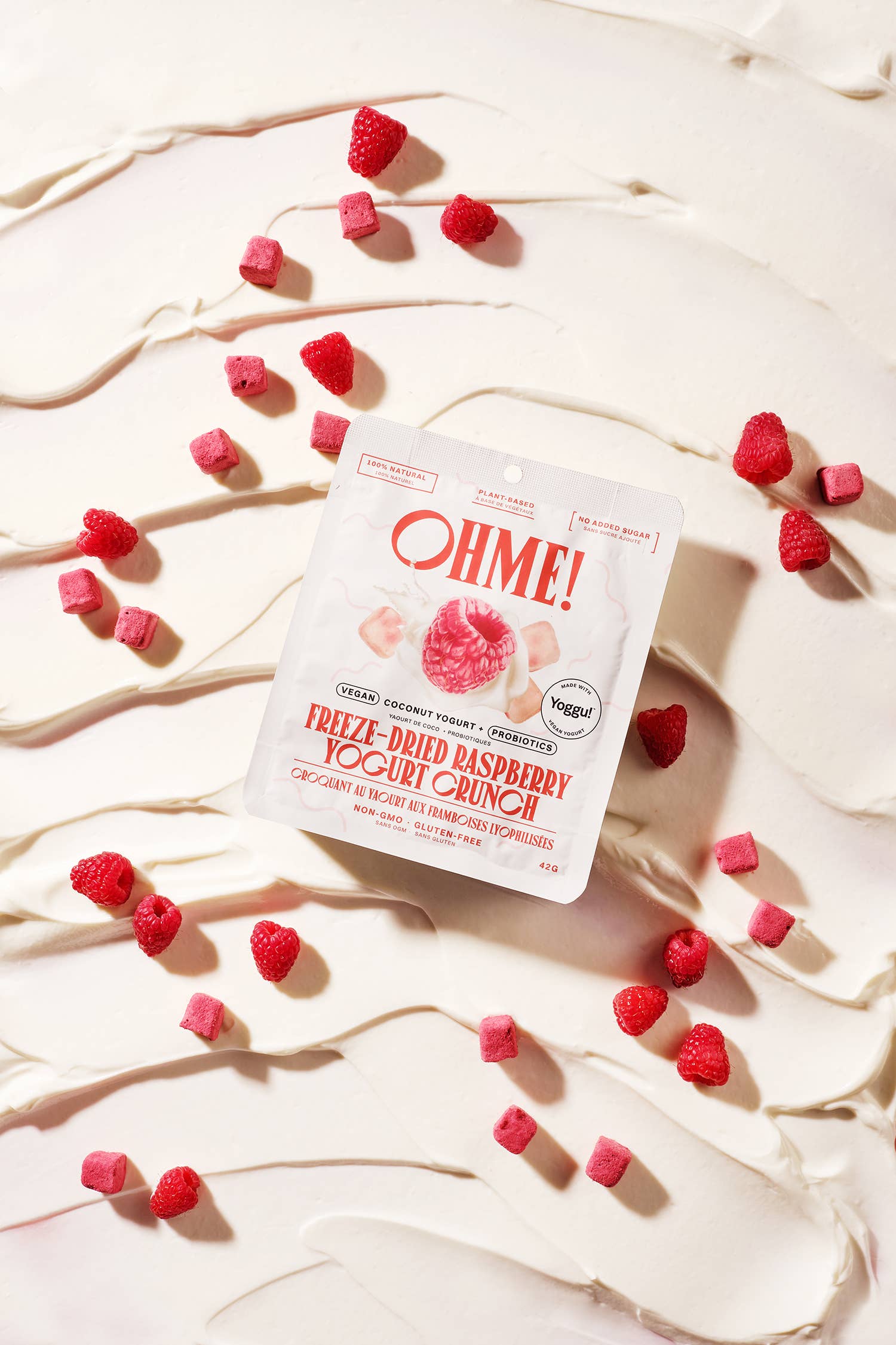 OHME! Foods - Wholesale Dried/Dehydrated Fruit - Freeze-Dried Raspberry Vegan Yogurt Crunch1