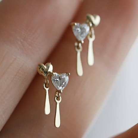 Droppande hjärta örhängen i sterlingsilver för wholesale av SOCALI