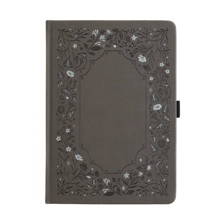 B5 Dot Grid: Midnight Floral in Gray for wholesale by Archer and Olive