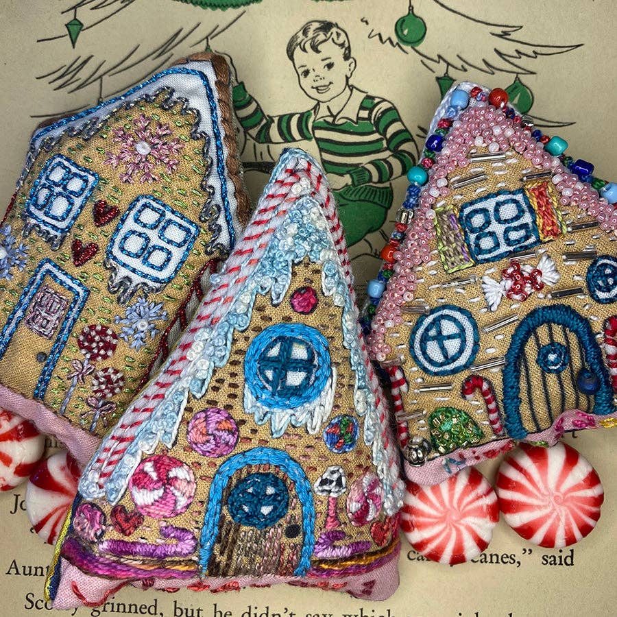Dropcloth Samplers - Wholesale DIY Craft Kit - DIY Gingerbread Houses Holiday Ornaments Printed Sampler4