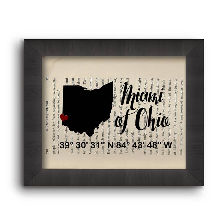 Cecelia Rose Book Page Art - Wholesale Art Print - Miami of Ohio1