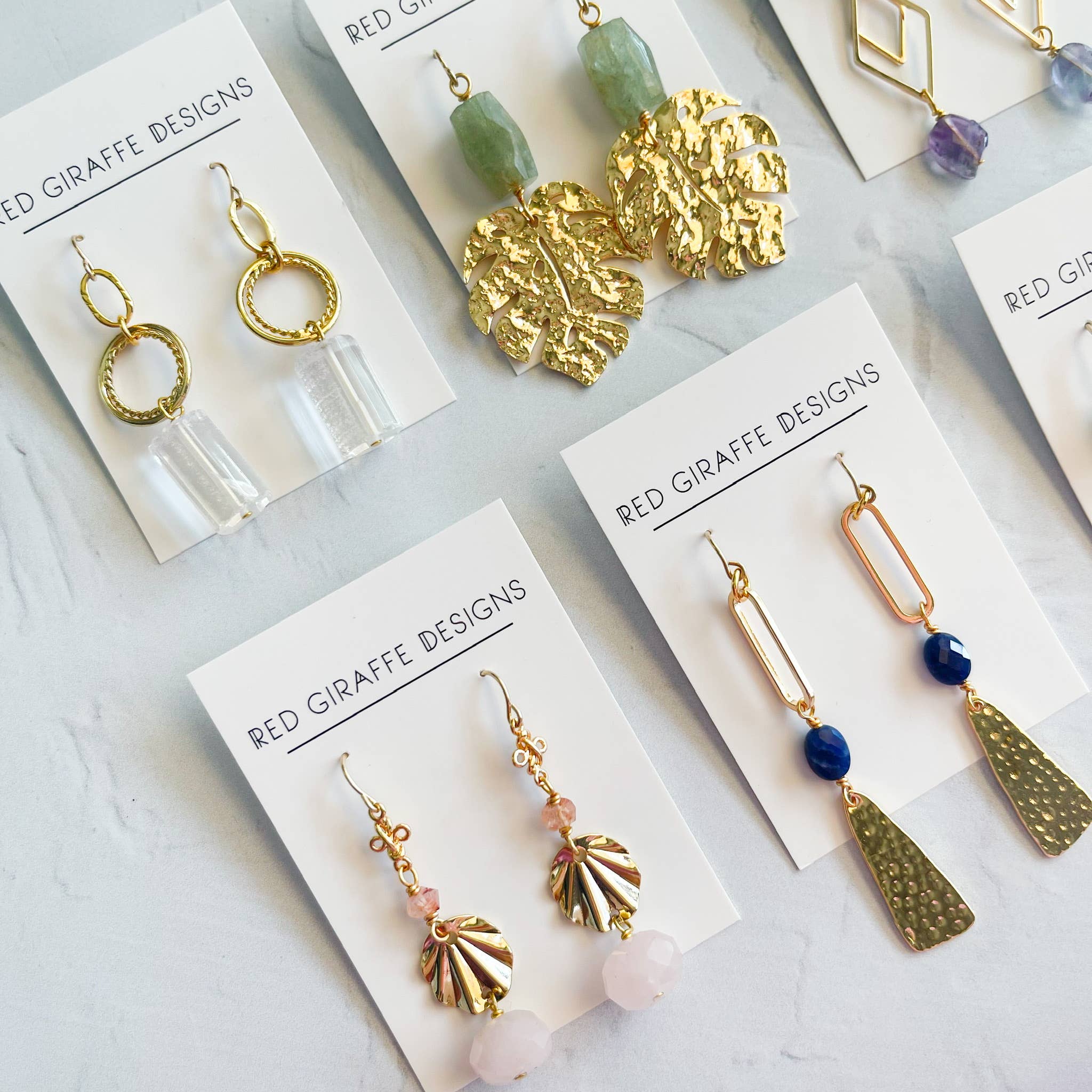 Red Giraffe Designs - Wholesale Dangle Earrings - Assorted Long Gold Earrings4