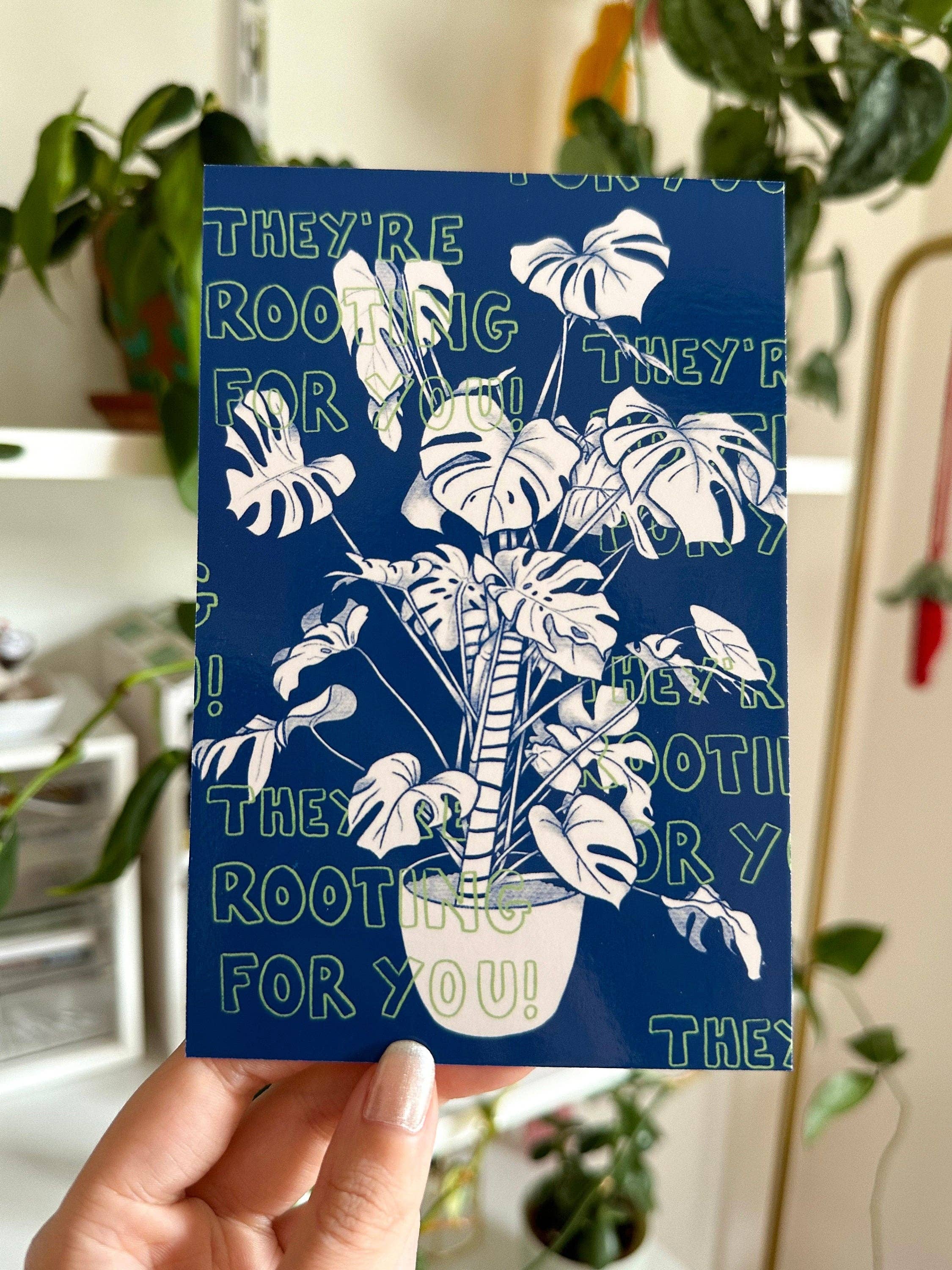 lu bremer design - Wholesale Art Print - they're rooting for you mini art print - 4x6 postcard size1