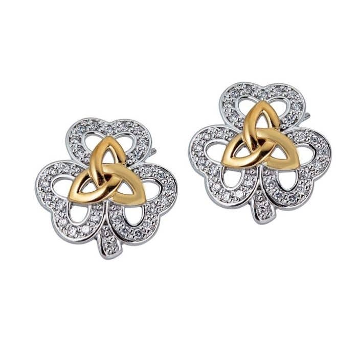 Trinity Shamrock Earrings for wholesale by The Irish Jewelry Company