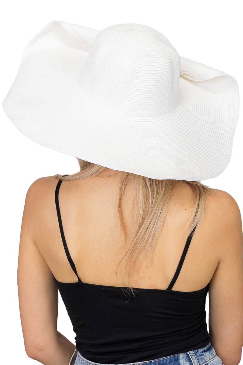 Cap Zone - Wholesale Straw Hat - Women's - Wire Brim Straw Beach Sun Hat58