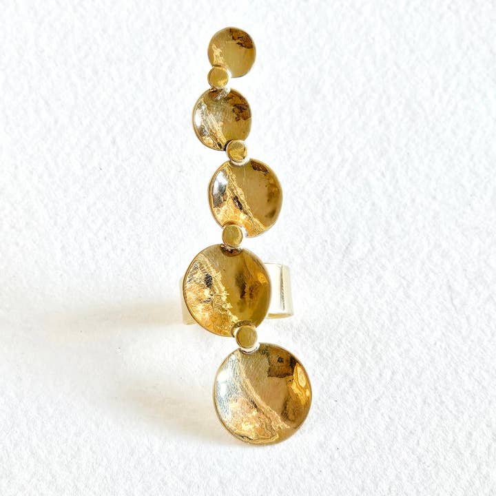Bisjoux - Wholesale Band/Stacked Ring - Brass hammered ring many circles circle handmade