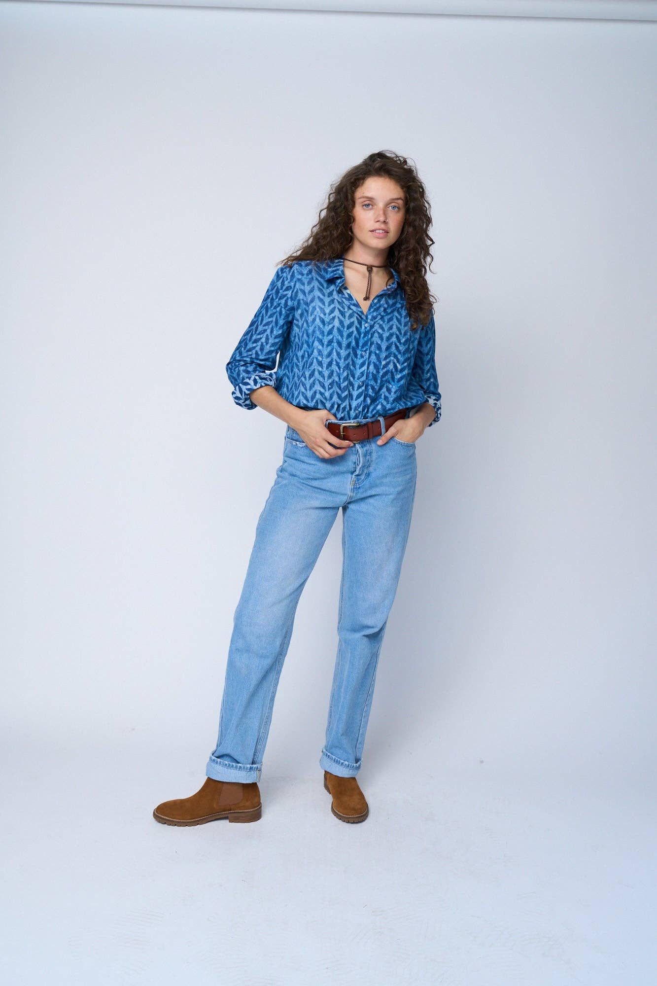 Indigo Chevron God Kæreste Skjorte - Indigo Chevron for engroshandel på Faire2