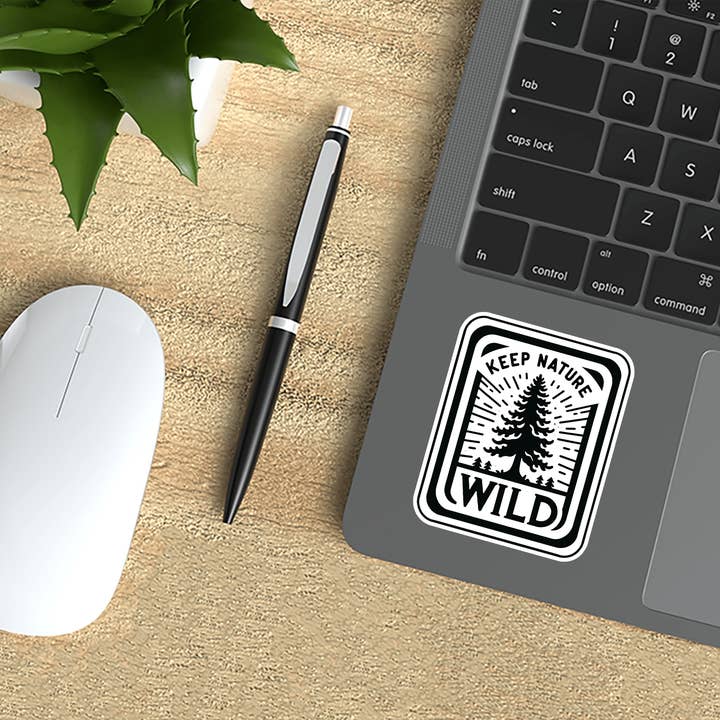 Sticker Atlas - Wholesale Sticker - Keep Nature Wild Blk And White Sticker4
