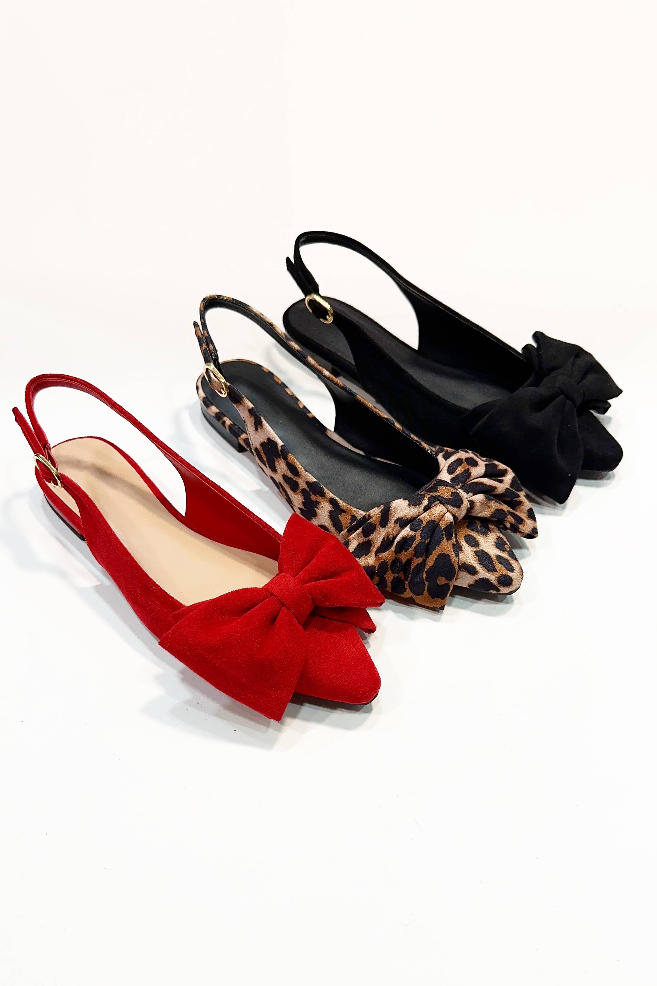 CCOCCI - Wholesale Flats - Women's - VISOR-09 BIG BOW POINTED-TOE SLINGBACK FLATS1