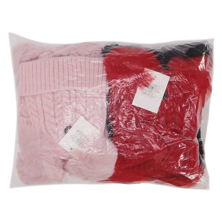 ASSORTED Toddlers Cable Knitted Double Pom Pom Beanie for wholesale on Faire9