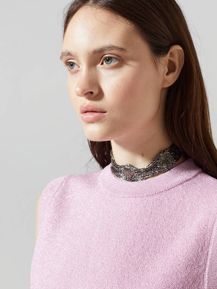 Glitter Knitted Top - Lilac for wholesale by Lanhtropy