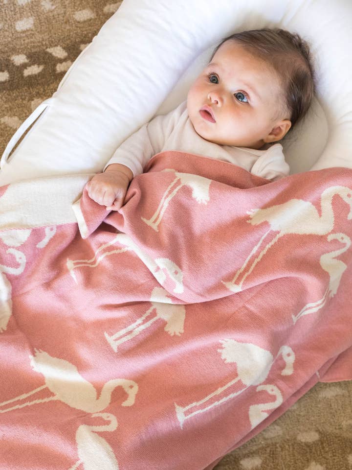 Darzzi - Wholesale Bedding Blanket - Kids & Baby - Flamingo knit cotton Baby Blanket