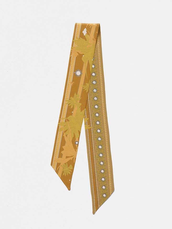 Foulard in seta Fascia Virginie Riou «Le colibri or» per la vendita all'ingrosso da parte di Virginie Riou