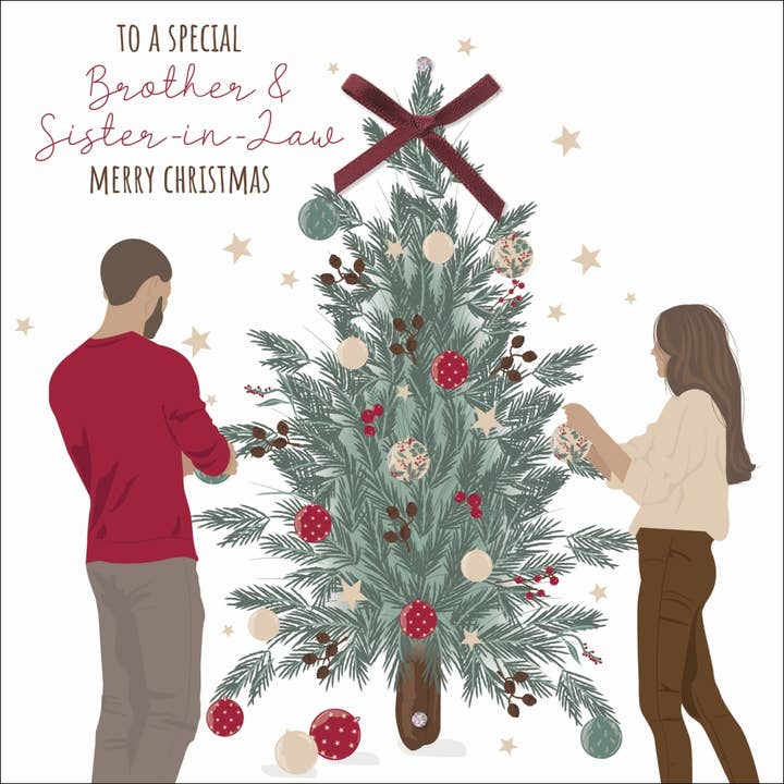 Aan een bijzondere broer en schoonzus Vrolijk kerstfeest voor wholesale door The Handcrafted Card Company