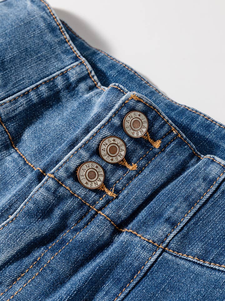 FULL TIME PURCHASE - Wholesale Jeans - Women's - High Waist Button Fly Seamed Raw Hem Flare Jeans7