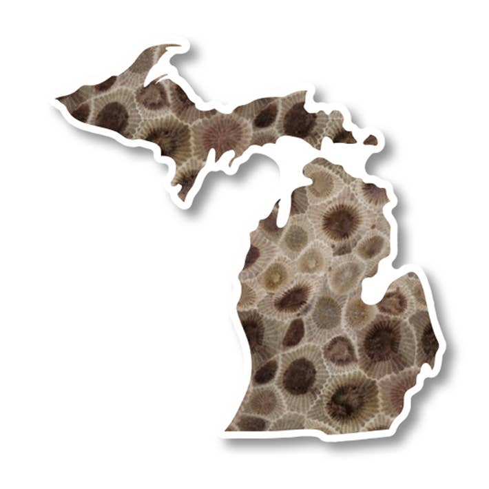Peninsulas - Wholesale Sticker - Michigan Petoskey Stone Mini Sticker0