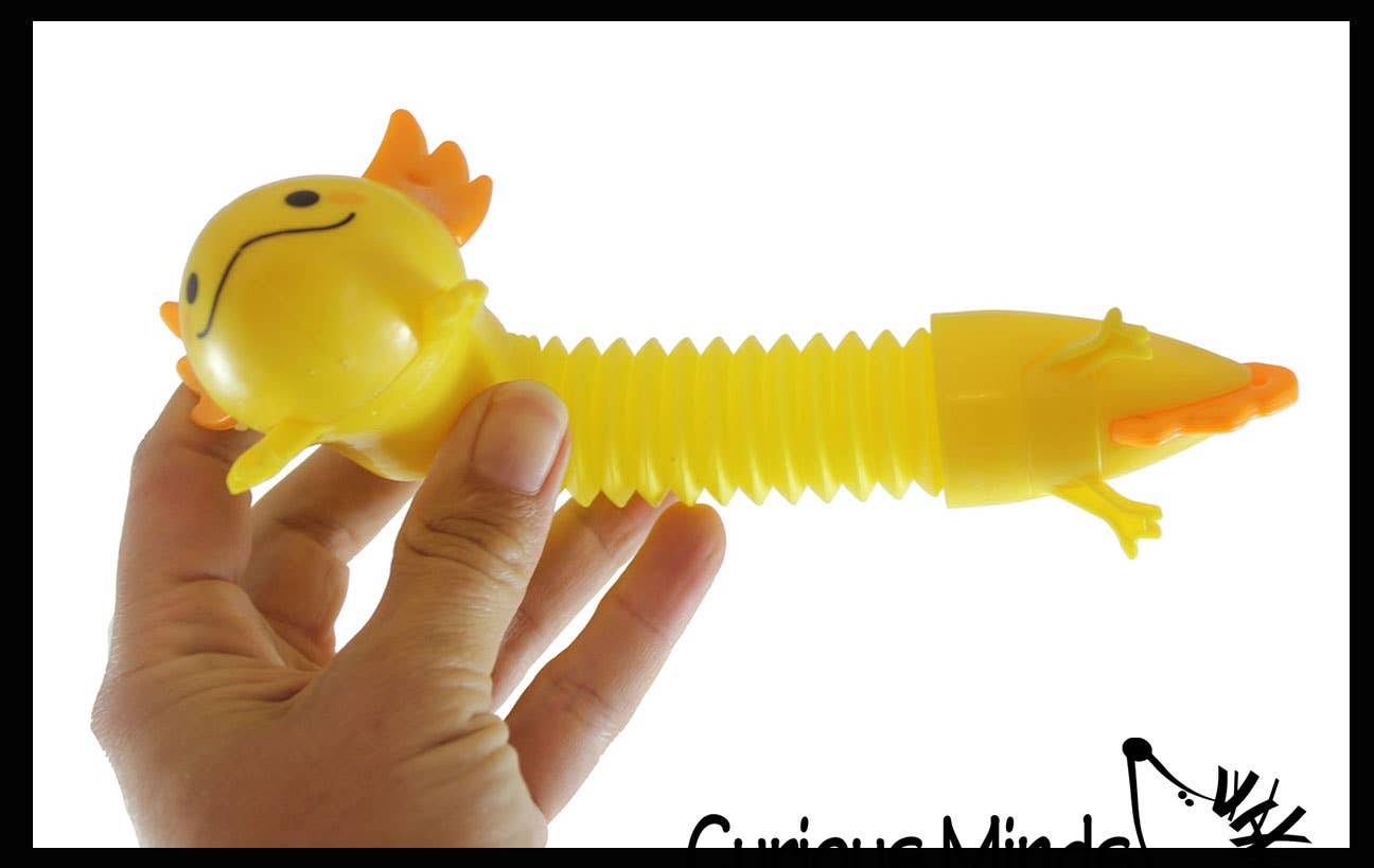 Curious Minds Toys – Brinquedo Fidget - Crianças por atacado – 1 Giro Axolotl Pull e Pop Snap Animal Expandindo Fidget1